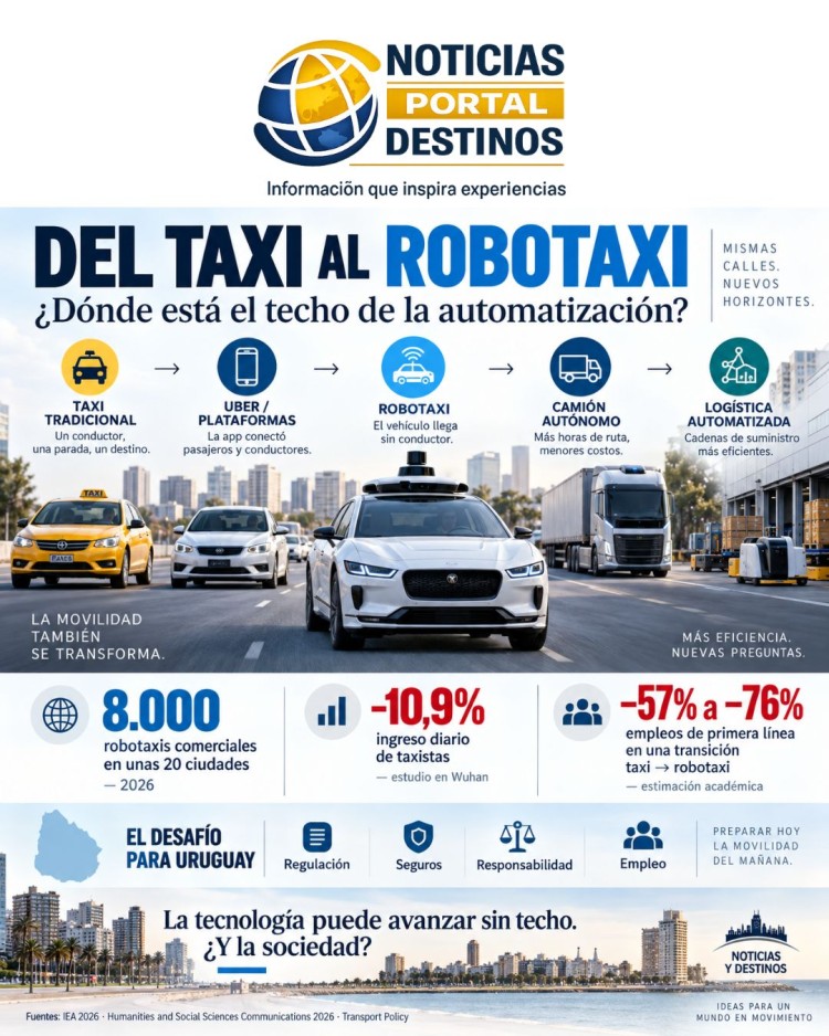 Taxis aut&oacute;nomos: &iquest;cu&aacute;ndo llegar&aacute;n los robotaxis a Uruguay?