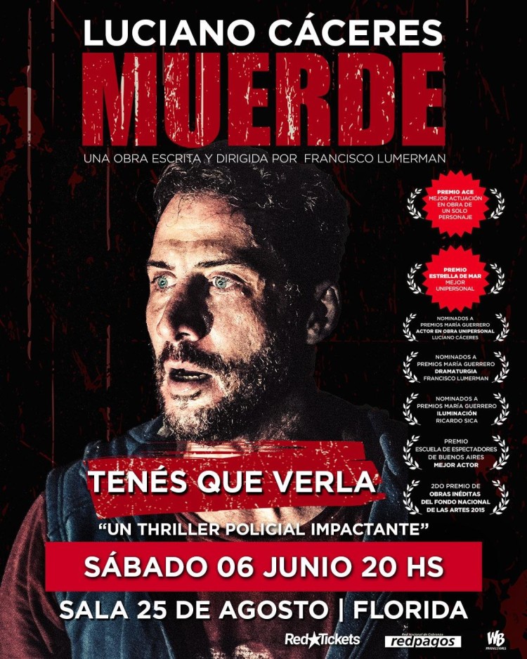 Luciano C&aacute;ceres vuelve a Uruguay con &ldquo;Muerde&rdquo;: funciones en Montevideo, Florida y Canelones