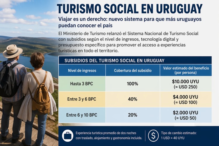 Turismo social en Uruguay: c&oacute;mo funciona el nuevo sistema con subsidios y viajes accesibles