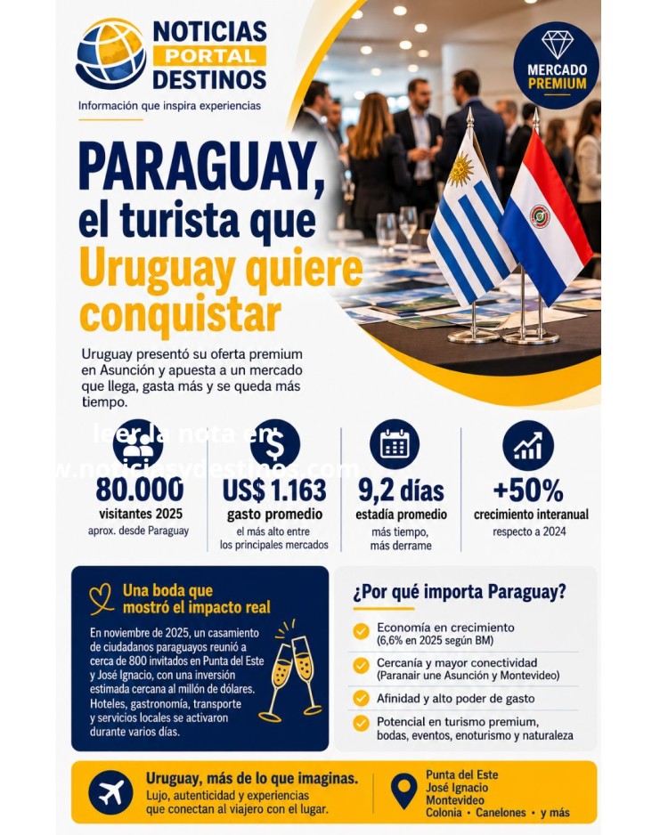 Paraguay, el turista que Uruguay quiere conquistar