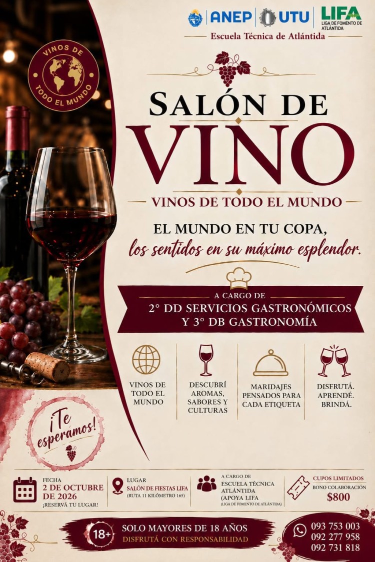 Sal&oacute;n de Vino en Atl&aacute;ntida: estudiantes suman experiencia y oportunidades